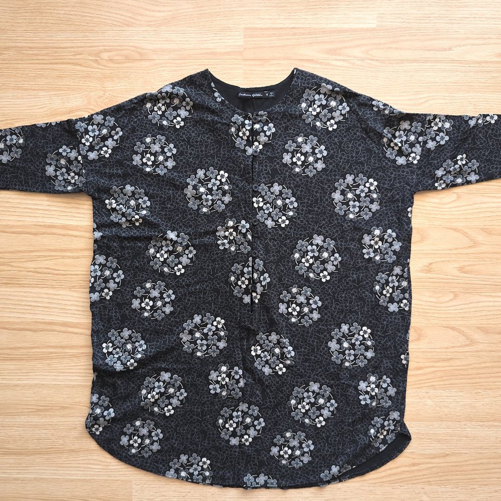 Gudrun Sjoden 3/4 Pattern Oversized Tunic Blouse Top, Size S
